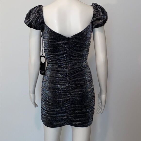 Privacy Please Lyra Mini Dress Metallic Silver - Picture 6 of 15